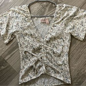 Floral scrunch top